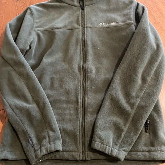 Columbia men's jacket zip up size large army green fleece like - Picture 2 of 6